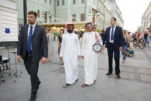 Охрана иностранных актеров на съемках в центре Москвы